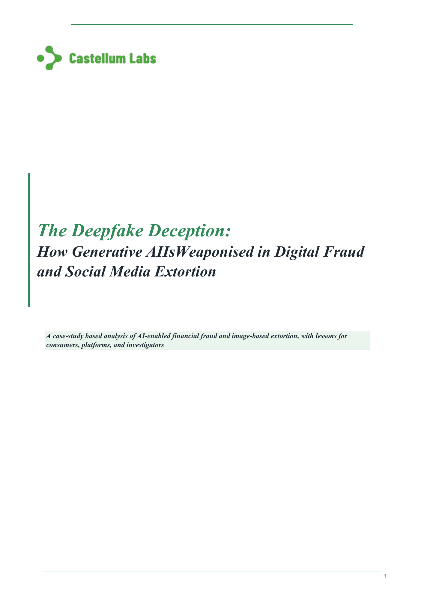 The Deepfake Deception white paper cover